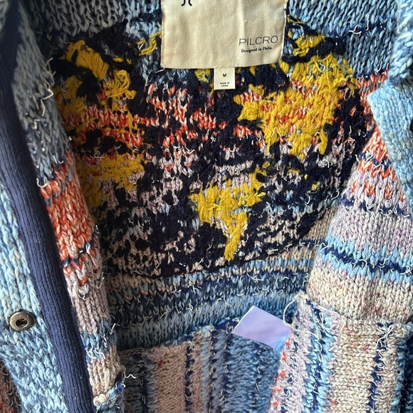 Anthropologie Pilcro Embroidered Earth Cardigan Sweater Iconic World ๐ EUC - Picture 12 of 16